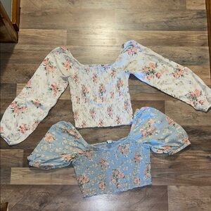American Eagle Country Cottage Core Floral smocked Tops - Set of 2 size Small